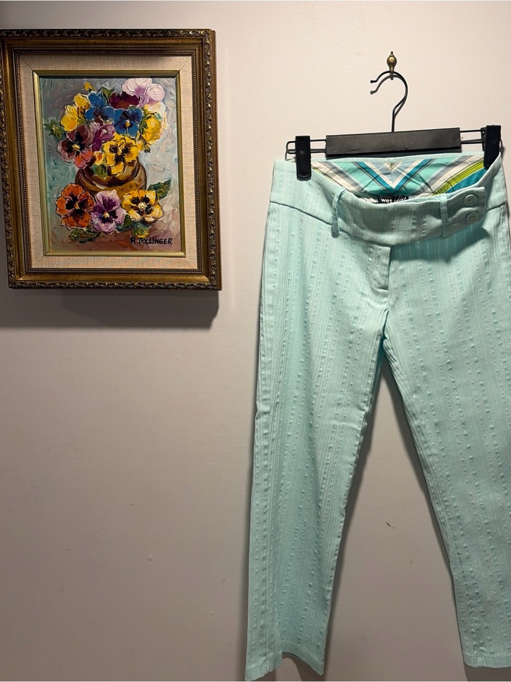 Vintage Low Rise Capri Crop Pants Textured Wet Seal Y2K 90s